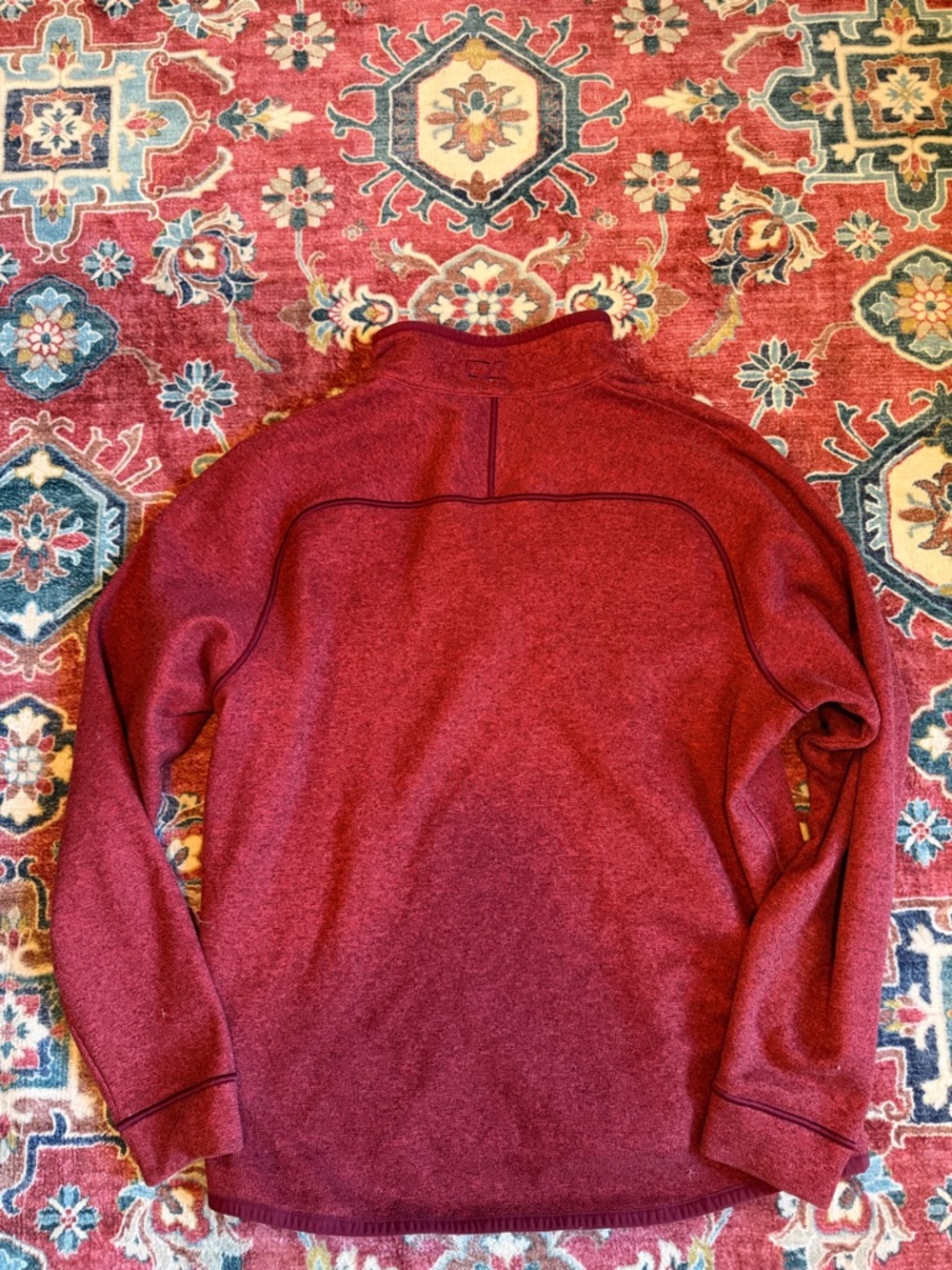 Cutter & Buck Alabama Crimson Tide Red Fleece Quarter Zip Pullover Size Large - Picture 4 of 5
